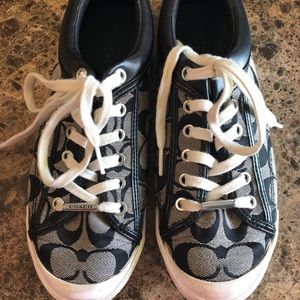 Black and white Coach sneakers size 8.5